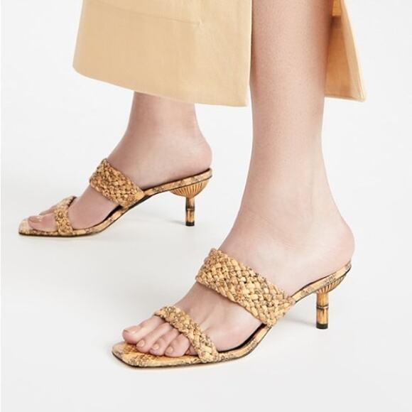Cult Gaia Women's Kal Kitten Heel Slip On Sandals Size 37.5 NEW - Picture 1 of 10